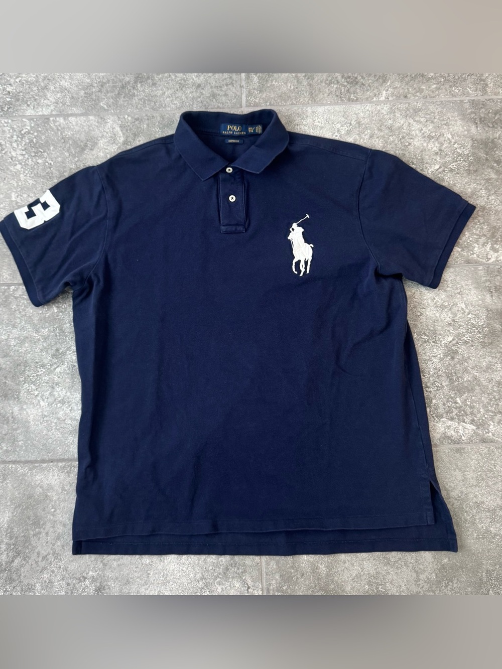 Polo Ralph Lauren Navy blue polo shirt big pony short sleeves XXL
